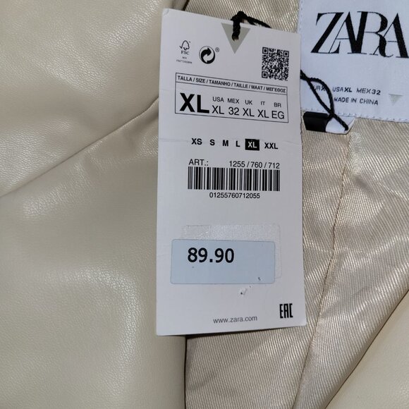 Zara Faux Leather Boxy Oversized Blazer - Picture 12 of 15